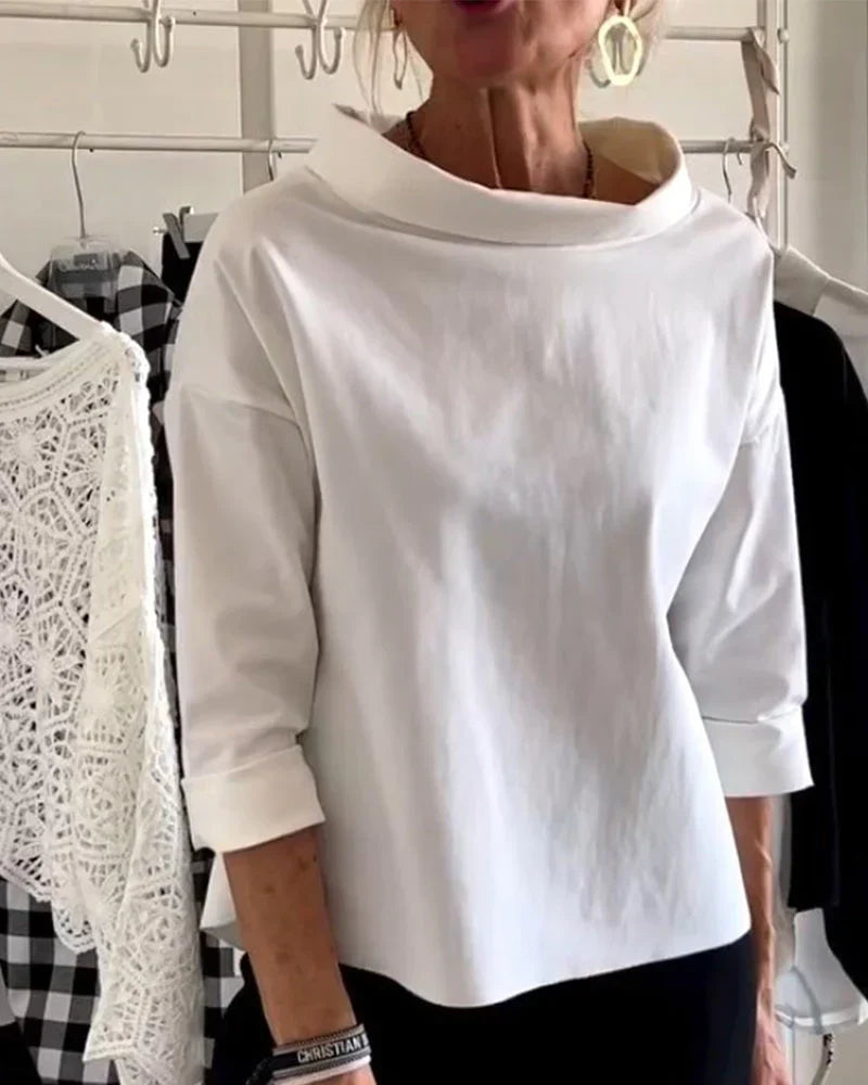 Women's Bateau Neck 3/4 Sleeve Casual - Fashinoza