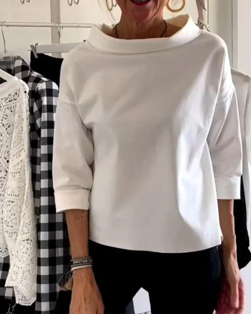 Women's Bateau Neck 3/4 Sleeve Casual