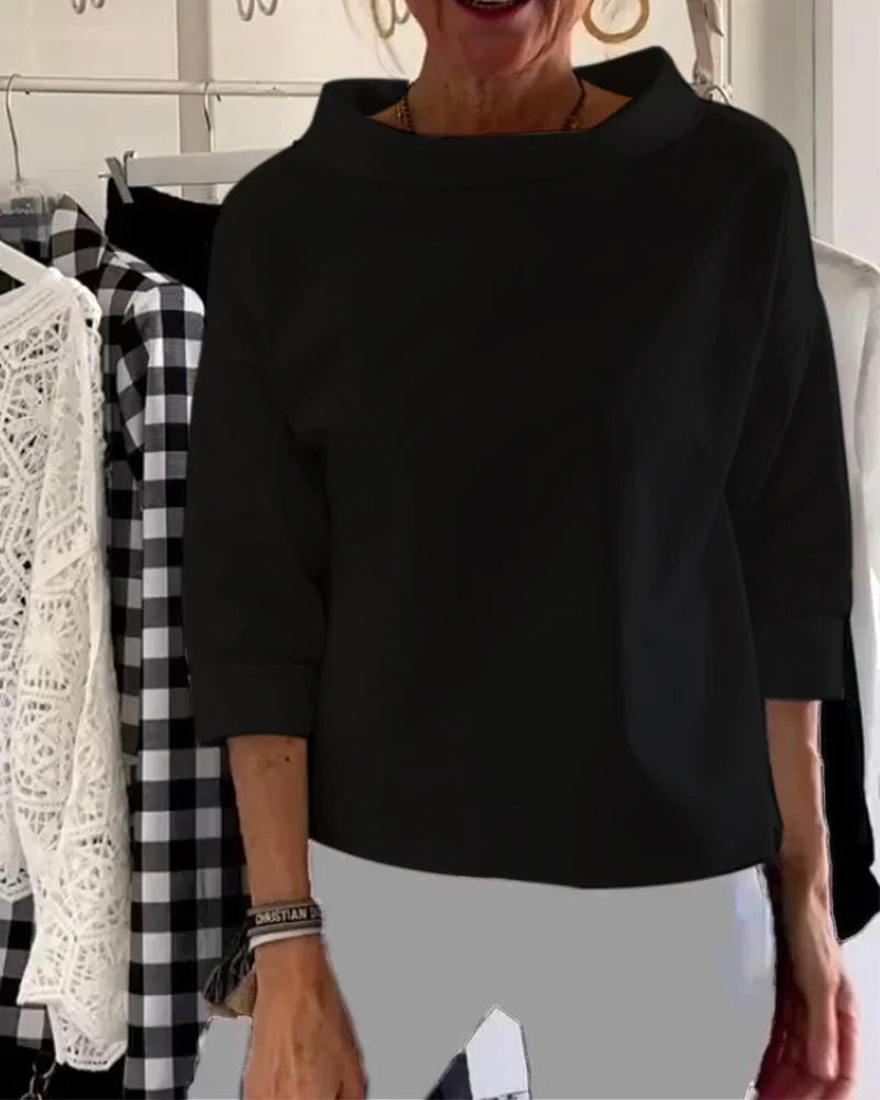 Women's Bateau Neck 3/4 Sleeve Casual
