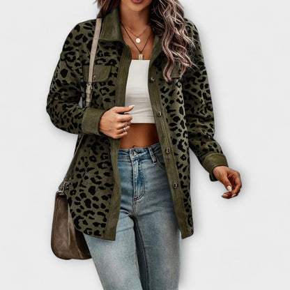 Women's Relaxed Fit Button Down Shirt Jacket - Fashinoza