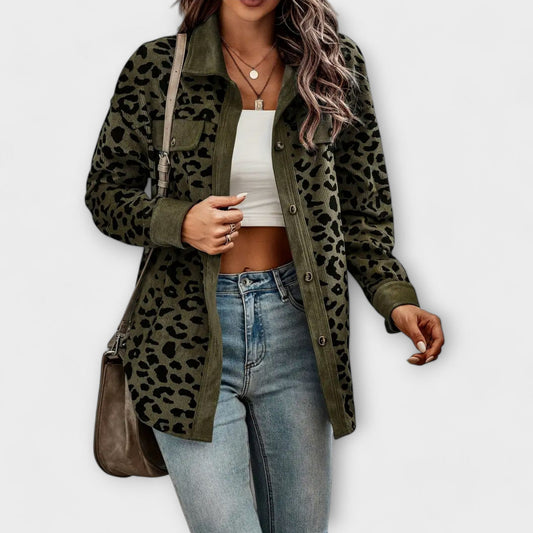 Women's Relaxed Fit Button Down Shirt Jacket - Fashinoza