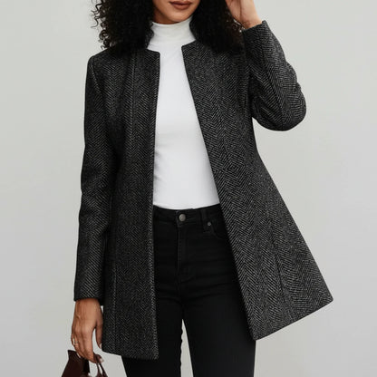 Women's Open Front A-Line Jacket - Fashinoza