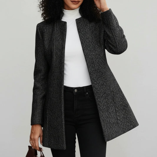 Women's Open Front A-Line Jacket - Fashinoza