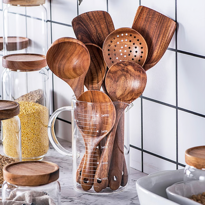 Teak Wood Kitchen Utensils - Fashinoza