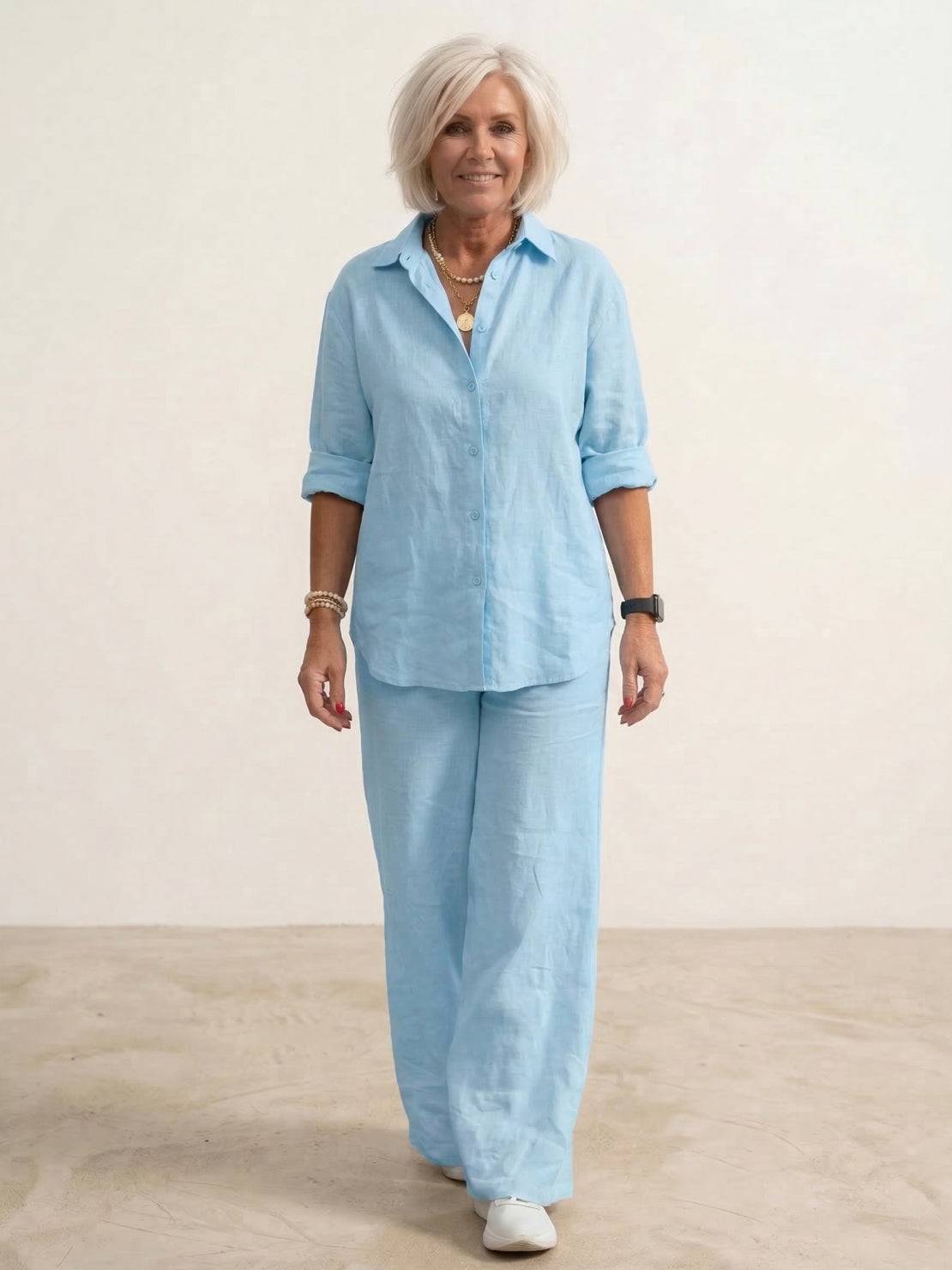 Vivian Women's Casual Shirt And Pants Set