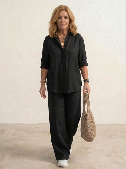Vivian Women's Casual Shirt And Pants Set