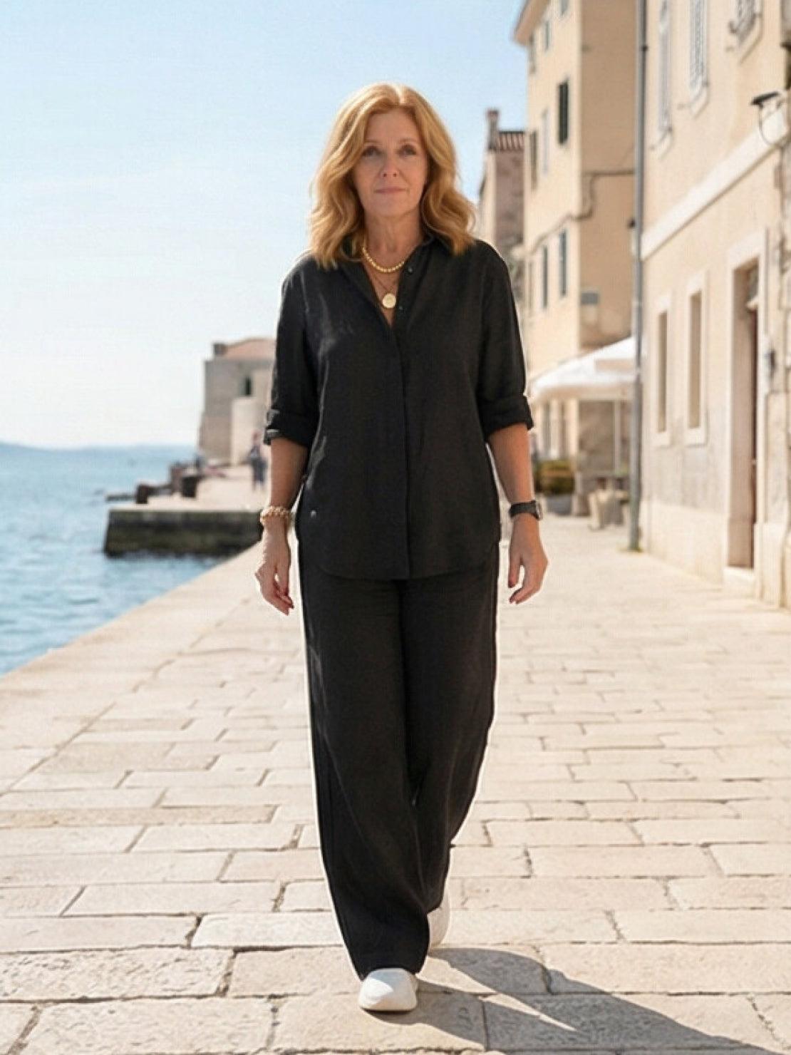 Vivian Women's Casual Shirt And Pants Set