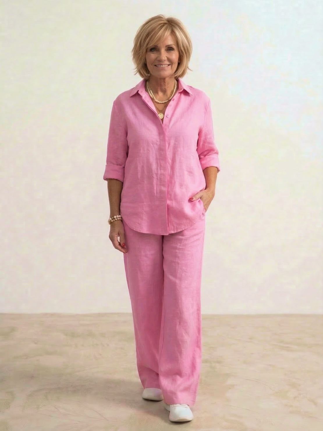 Vivian Women's Casual Shirt And Pants Set