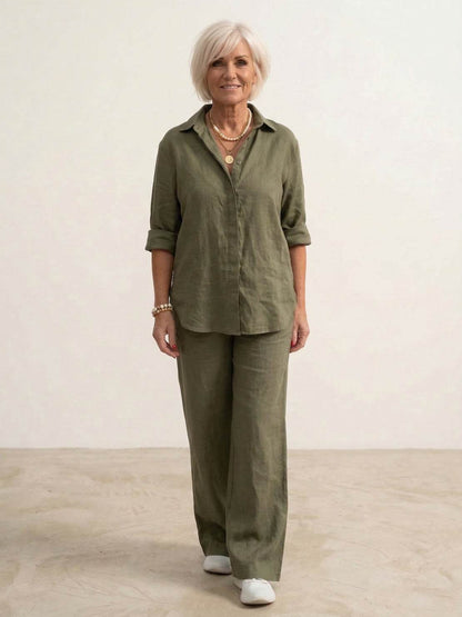Vivian Women's Casual Shirt And Pants Set