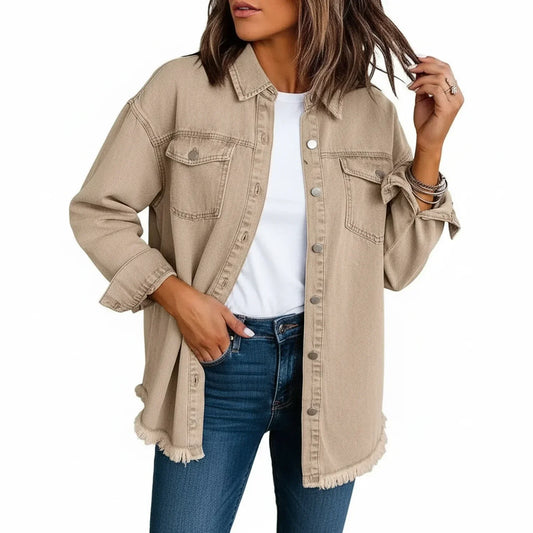Women's Oversized Shirt Jacket - Fashinoza