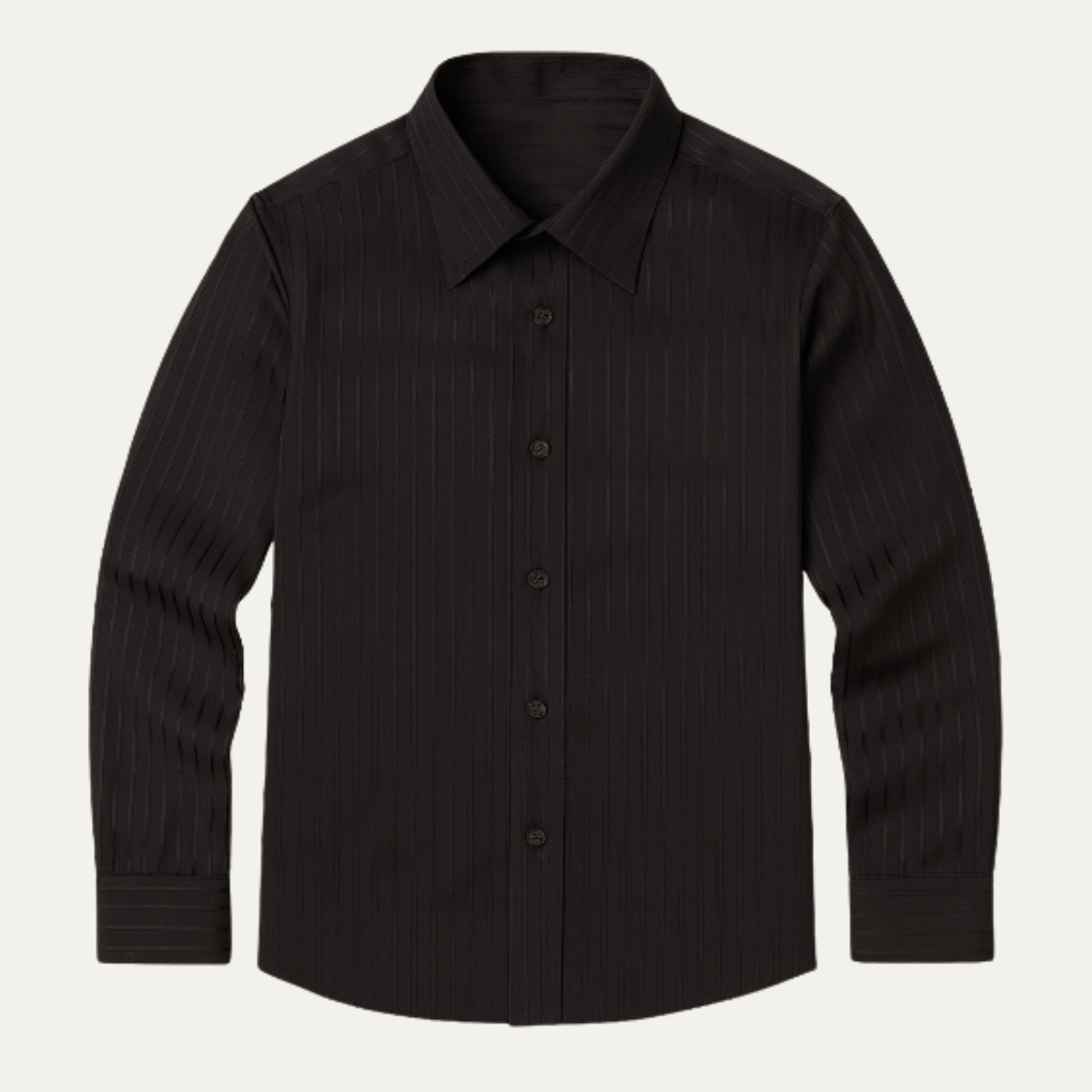 Men's Formal Dress Shirt Textured Pleated Black - Fashinoza