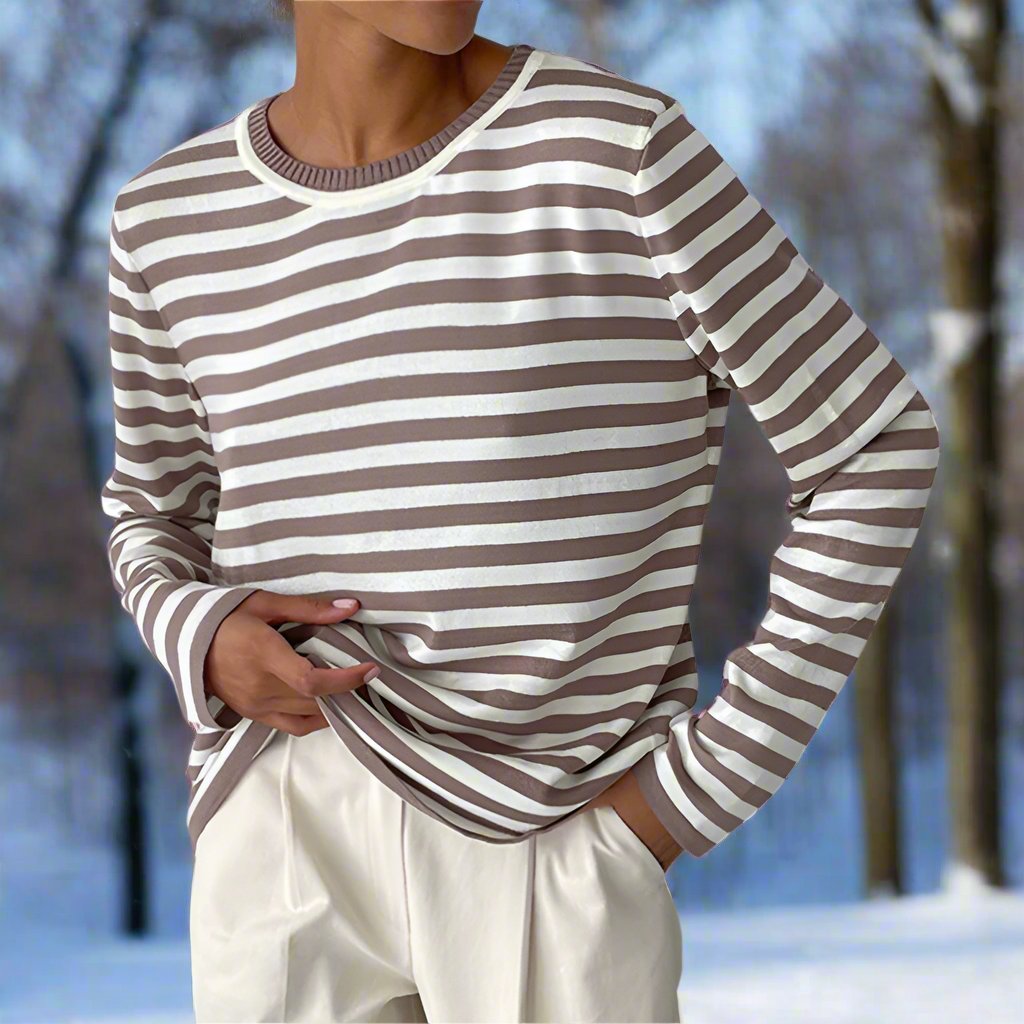 Image of Pam | Women's Striped Long Sleeve T-Shirt