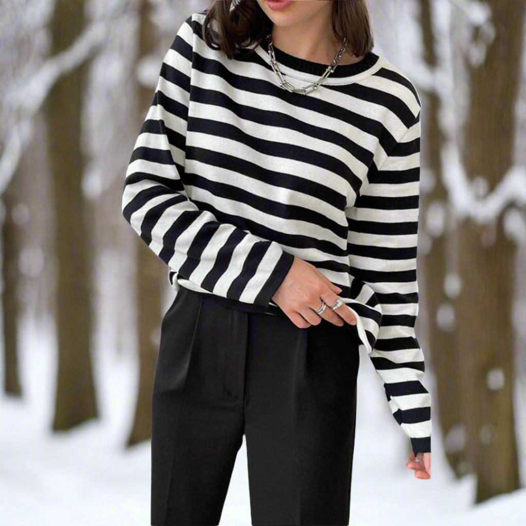 Image of Pam | Women's Striped Long Sleeve T-Shirt