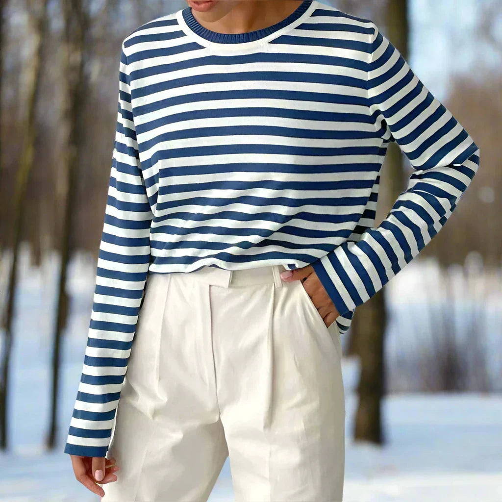 Image of Pam | Women's Striped Long Sleeve T-Shirt