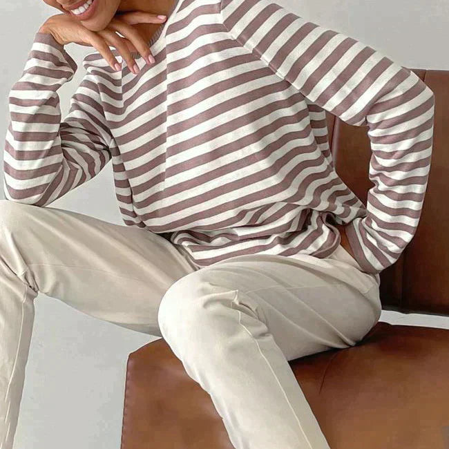 Image of Pam | Women's Striped Long Sleeve T-Shirt