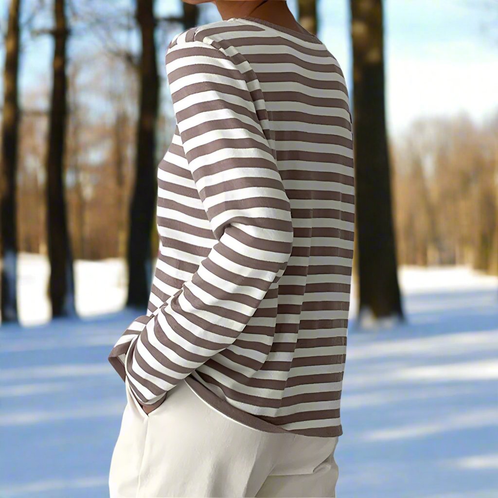 Image of Pam | Women's Striped Long Sleeve T-Shirt