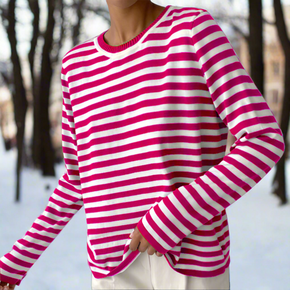 Image of Pam | Women's Striped Long Sleeve T-Shirt