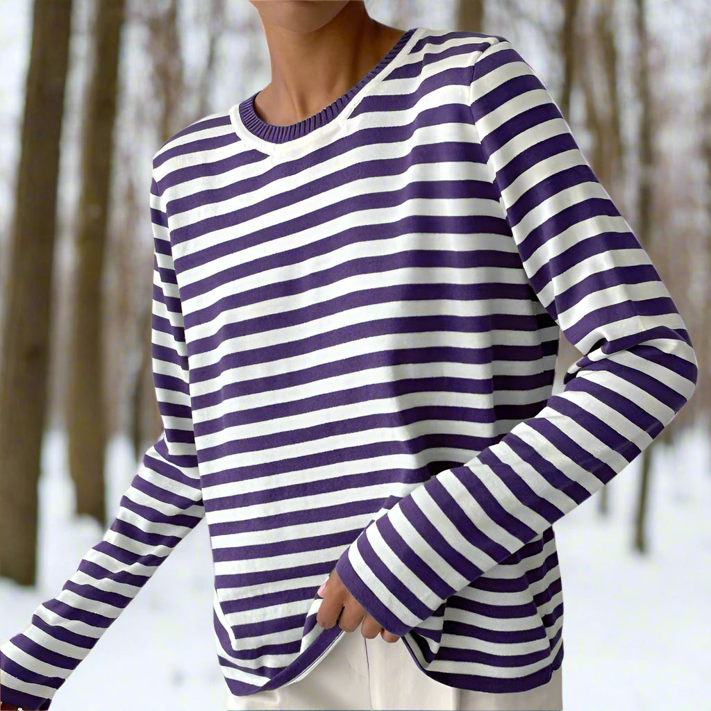 Image of Pam | Women's Striped Long Sleeve T-Shirt