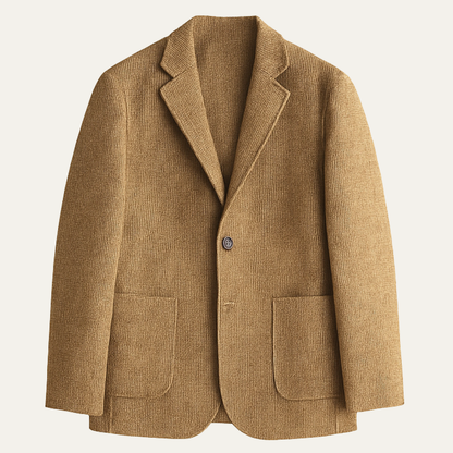 Men's Tweed Blazer Checked Wool Navy - Fashinoza
