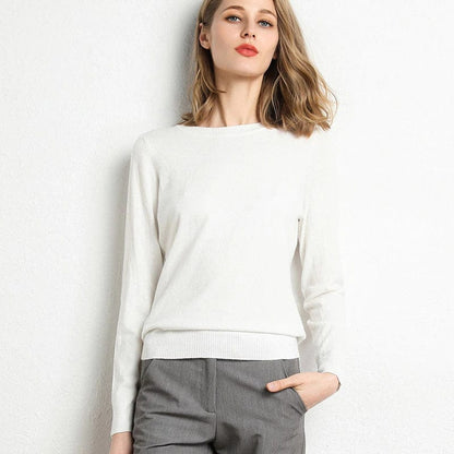 Women's Cashmere Sweater Classic Neckline