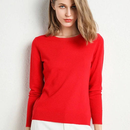 Women's Cashmere Sweater Classic Neckline
