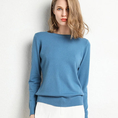 Women's Cashmere Sweater Classic Neckline