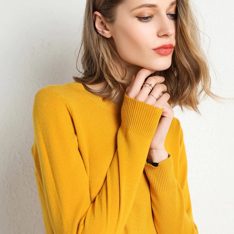 Women's Cashmere Sweater Classic Neckline