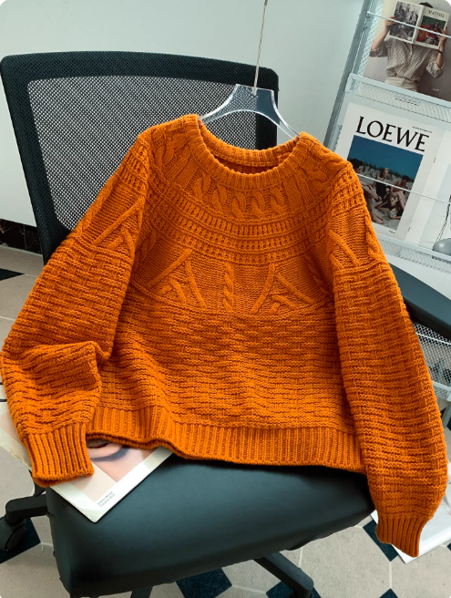 Women's Crewneck Pullover Sweater - Fashinoza