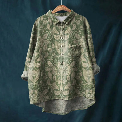 Women's Printed Button Down Shirt - Fashinoza
