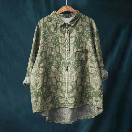 Women's Printed Button Down Shirt - Fashinoza
