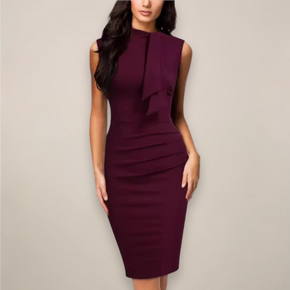 Women's Fitted Sleeveless Midi Dress - Fashinoza