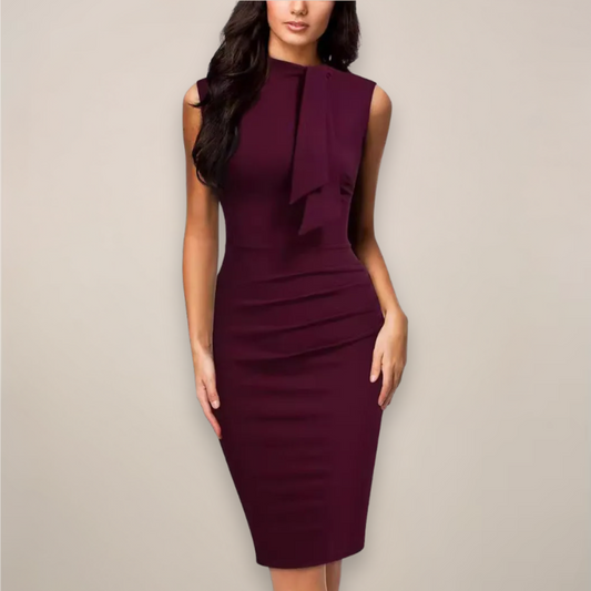 Women's Fitted Sleeveless Midi Dress - Fashinoza