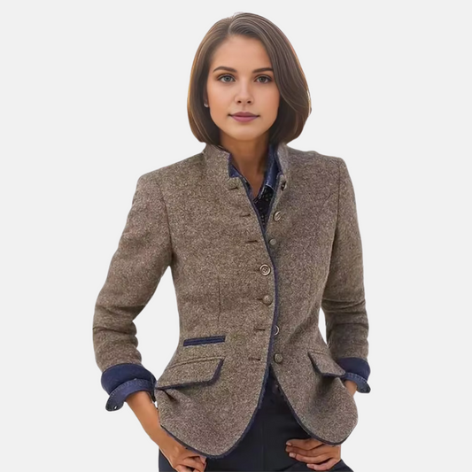 Women's Fitted Button Down Jacket - Fashinoza