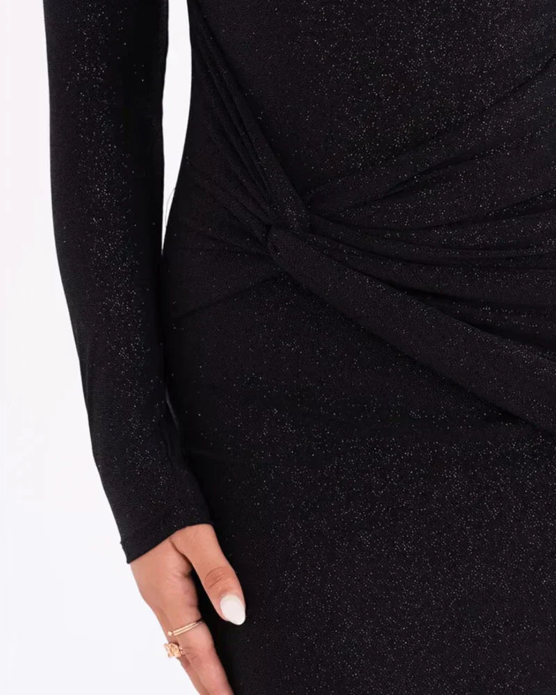 One-Shoulder Sparkle Evening Gown