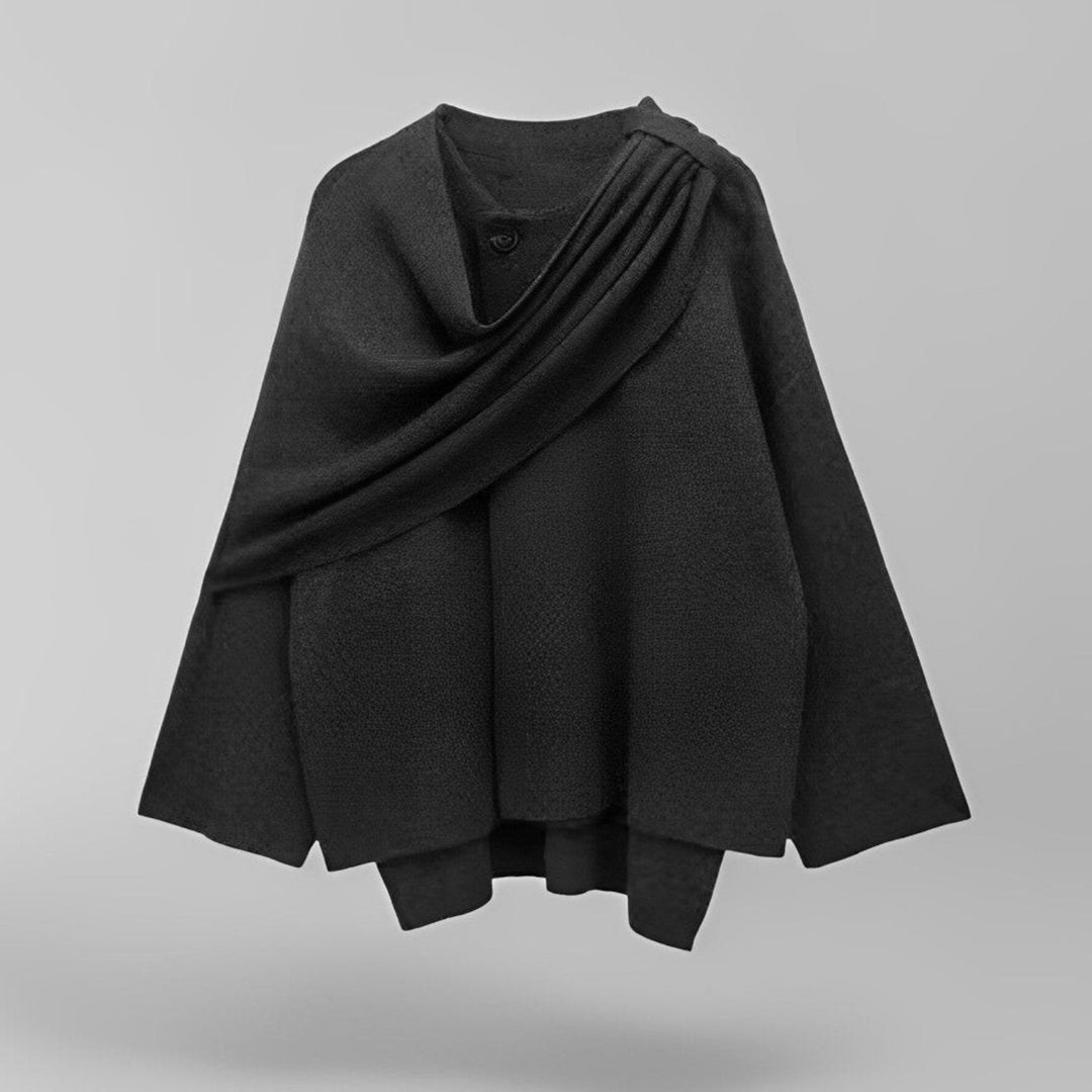 Women's Cape Style Wool Coat - Fashinoza