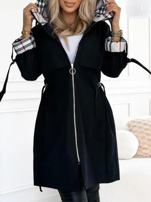 Women's Longline Zip Up Coat