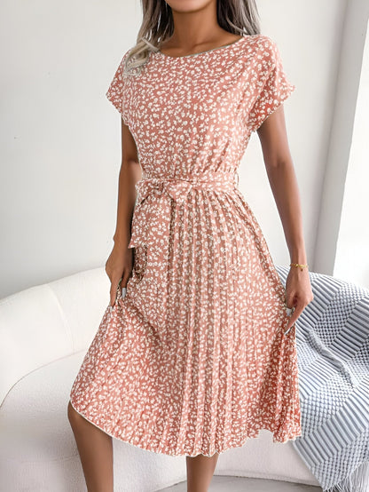 Women's Pleated Floral Dress