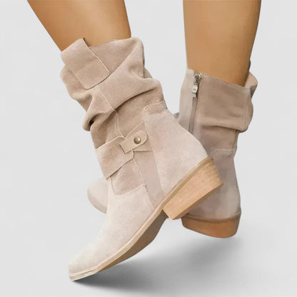 Women's Mid Calf Boots Ankle Silhouette - Fashinoza
