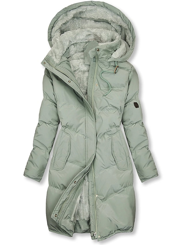 Women's Long Fleece-Lined Winter Jacket