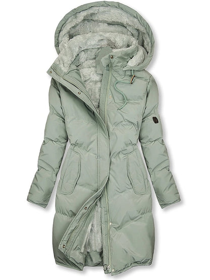 Women's Long Fleece-Lined Winter Jacket