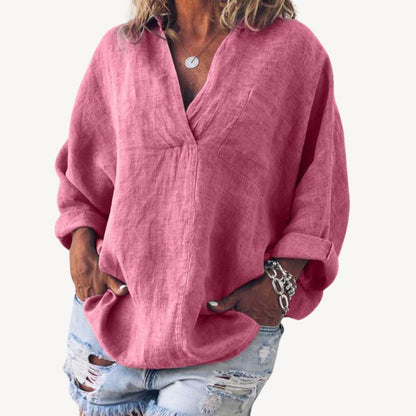 Hannah | Women Spring Relaxed V Neck Blouse