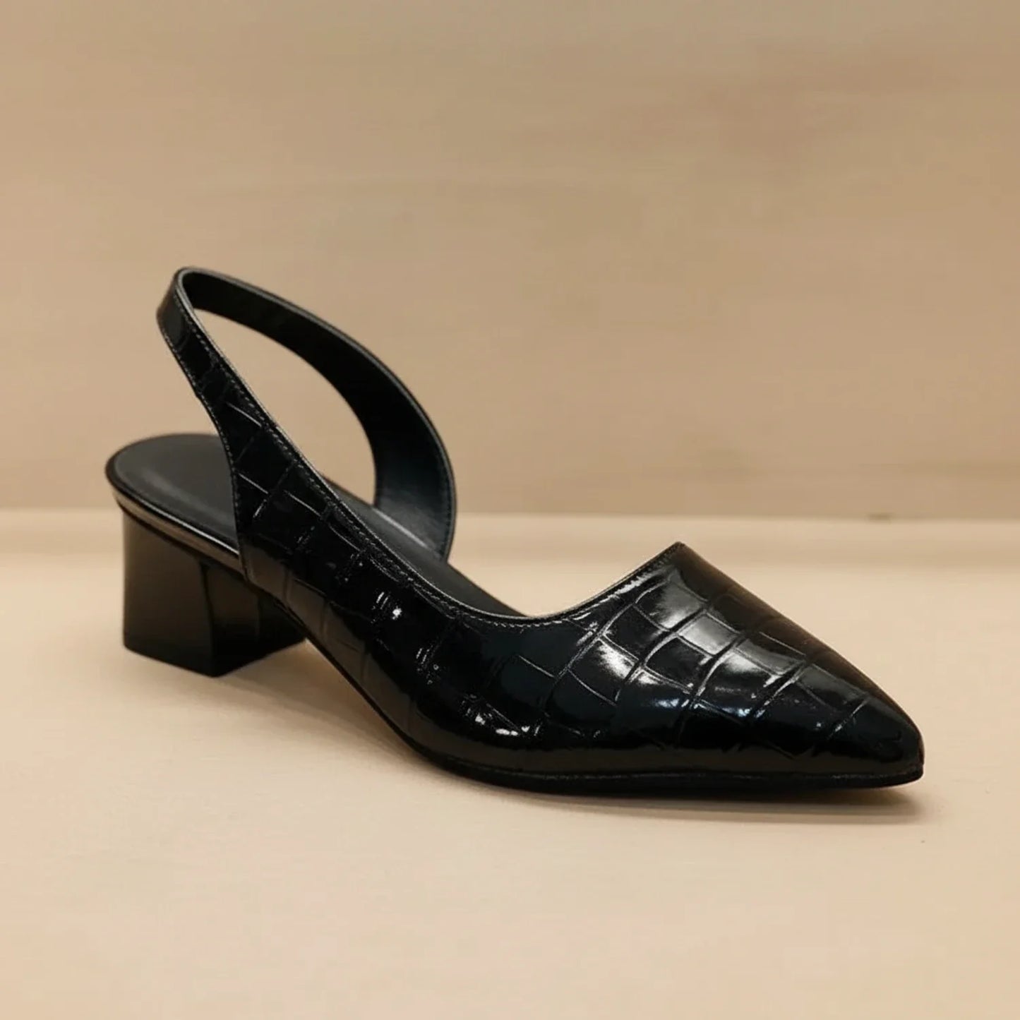 Orthopedic Block Heel Slingback Pumps