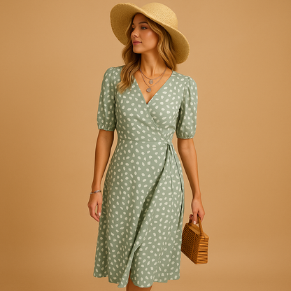 Women's Polka Dot Summer Dress Ruby Red - 
Fashinoza
