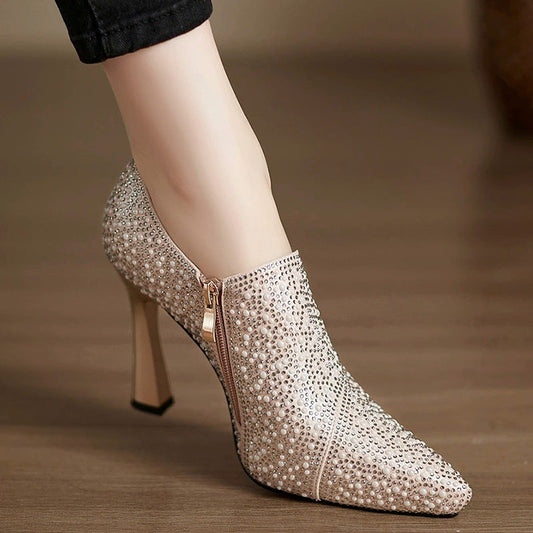 Women's Pointed Toe Stiletto Heels Embellished - Fashinoza