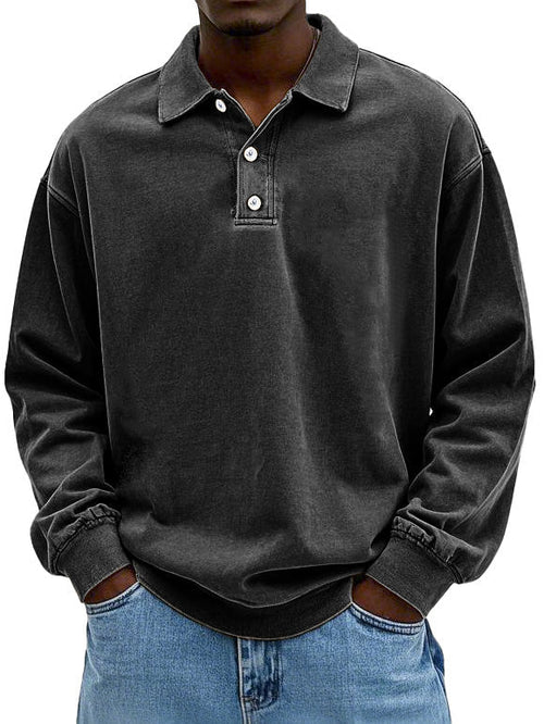 Ethan | Men’s Casual Long Sleeve Polo Shirt