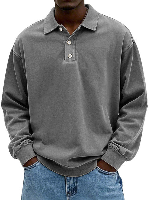 Ethan | Men’s Casual Long Sleeve Polo Shirt