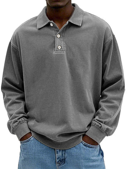 Ethan | Men’s Casual Long Sleeve Polo Shirt