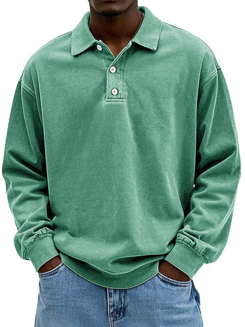 Ethan | Men’s Casual Long Sleeve Polo Shirt