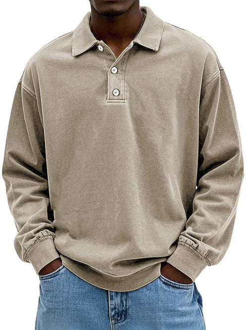 Ethan | Men’s Casual Long Sleeve Polo Shirt