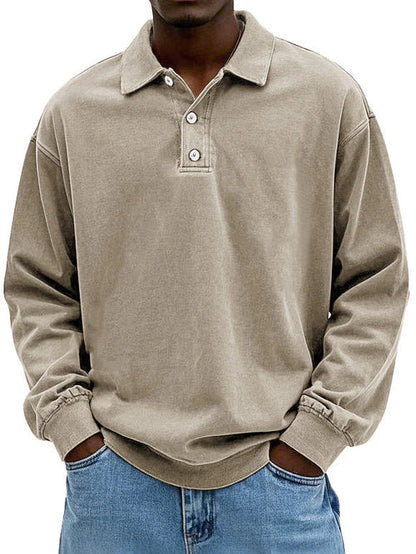Ethan | Men’s Casual Long Sleeve Polo Shirt
